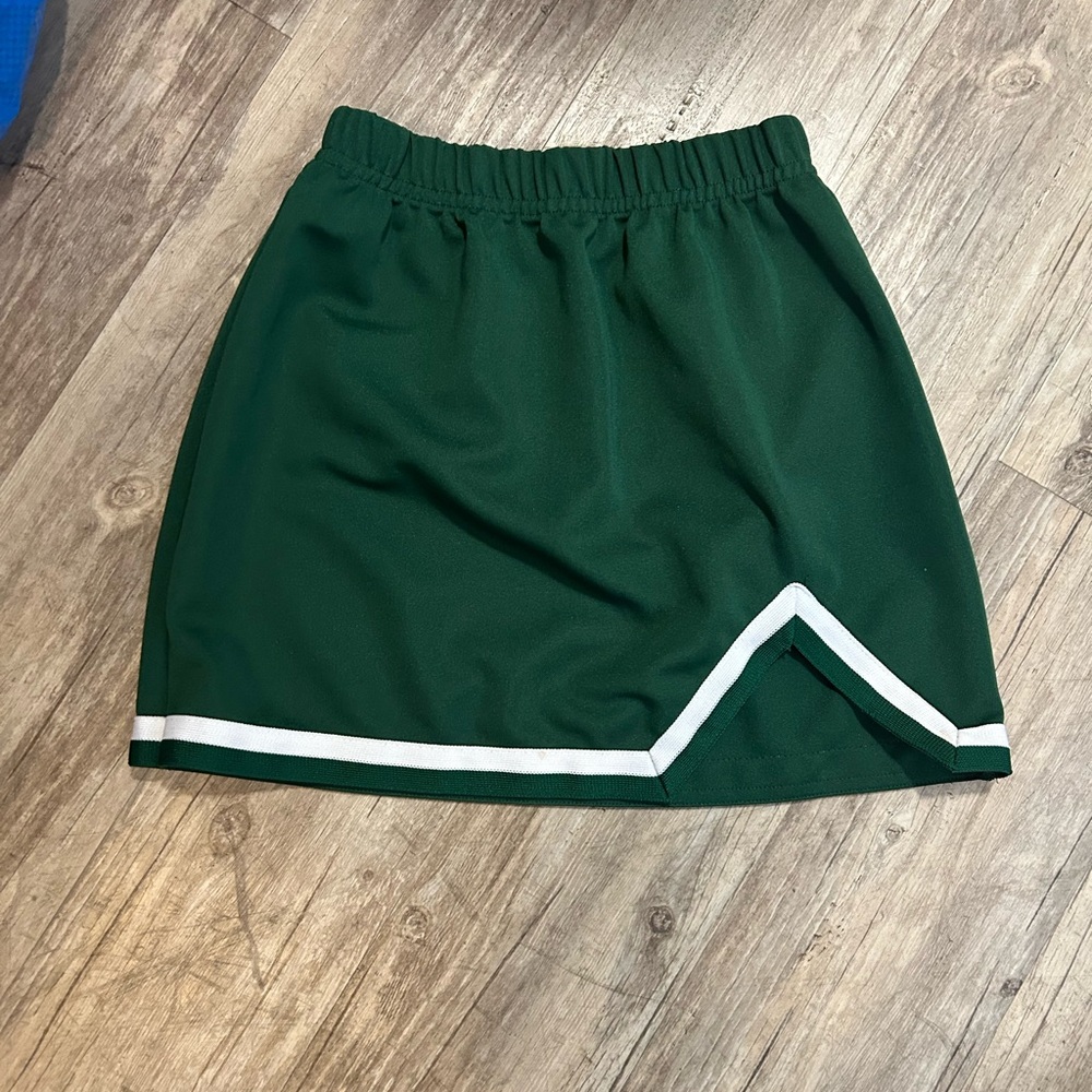Green Skirt with White Trim